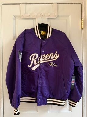 Baltimore Ravens Golf Wang Purple Full Snap Bomber Jacket